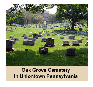 Picture of Cemetery Monuments in Oak Grove Cemetery in Uniontown, PA