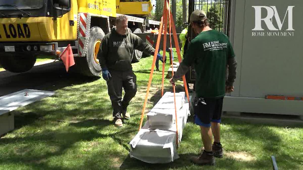 How Granite Steps Are Installed at the Mausoleum